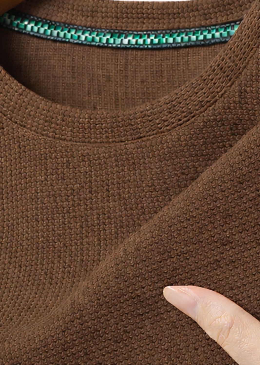 Image of KAJARU TEES Solid Men Round Neck Brown T-Shirt