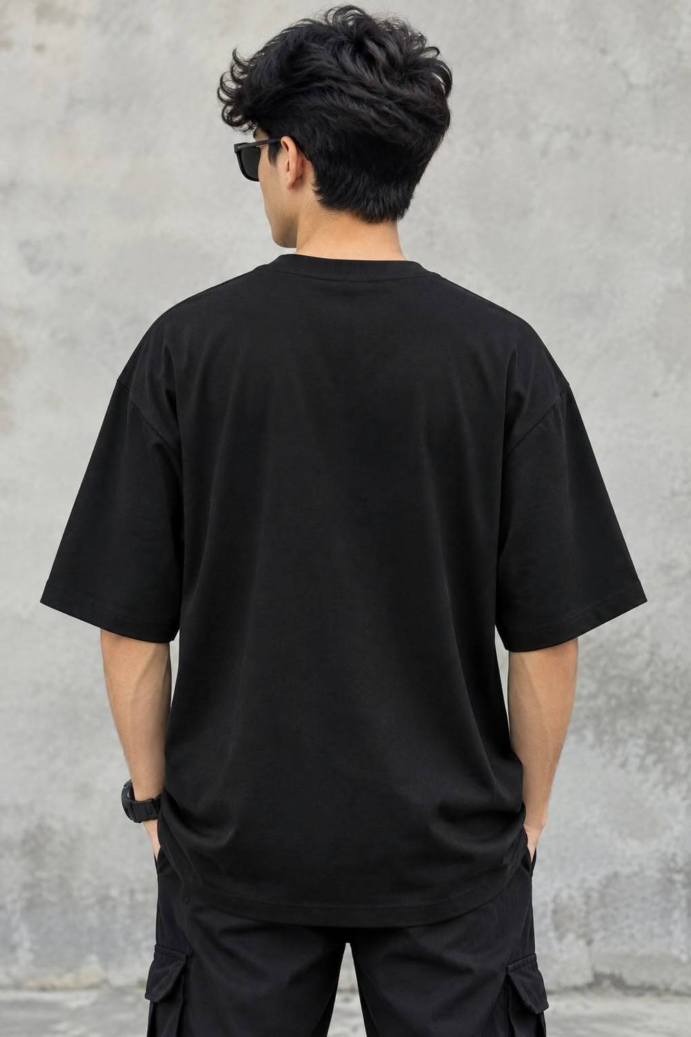 STK FASHION HUB Men's Graphic Print Black Cotton T-Shirt - Image 2