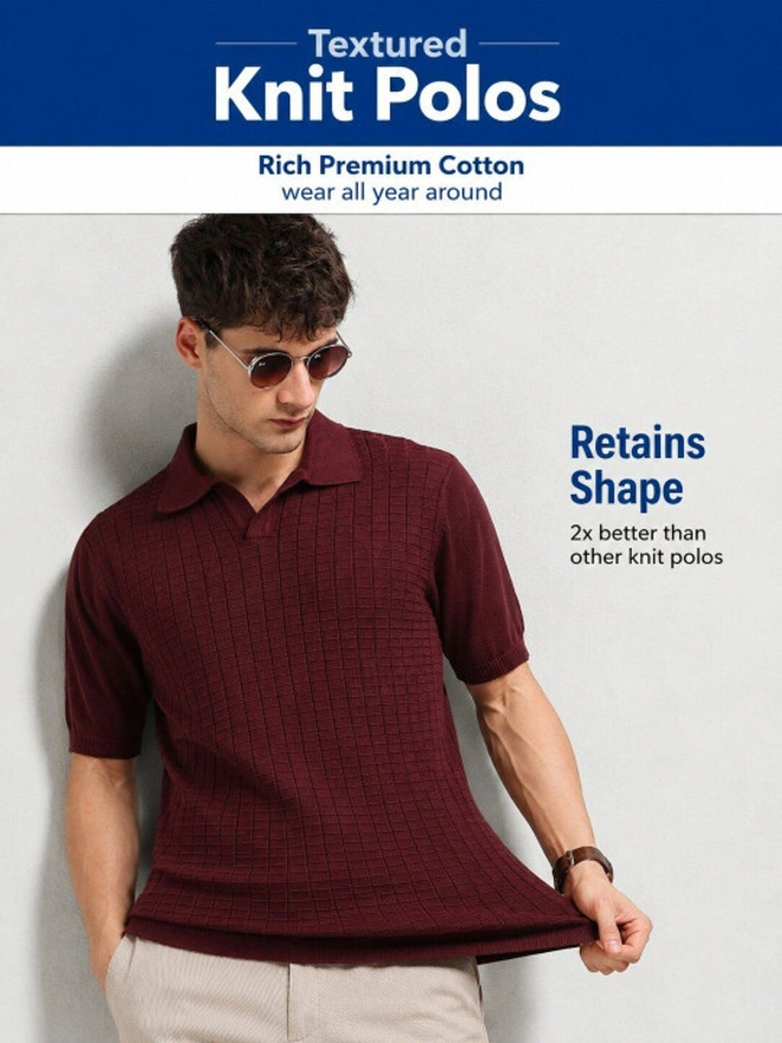 Image of MOHICANS Men Self Design Polo Neck Pure Cotton Maroon T-Shirt