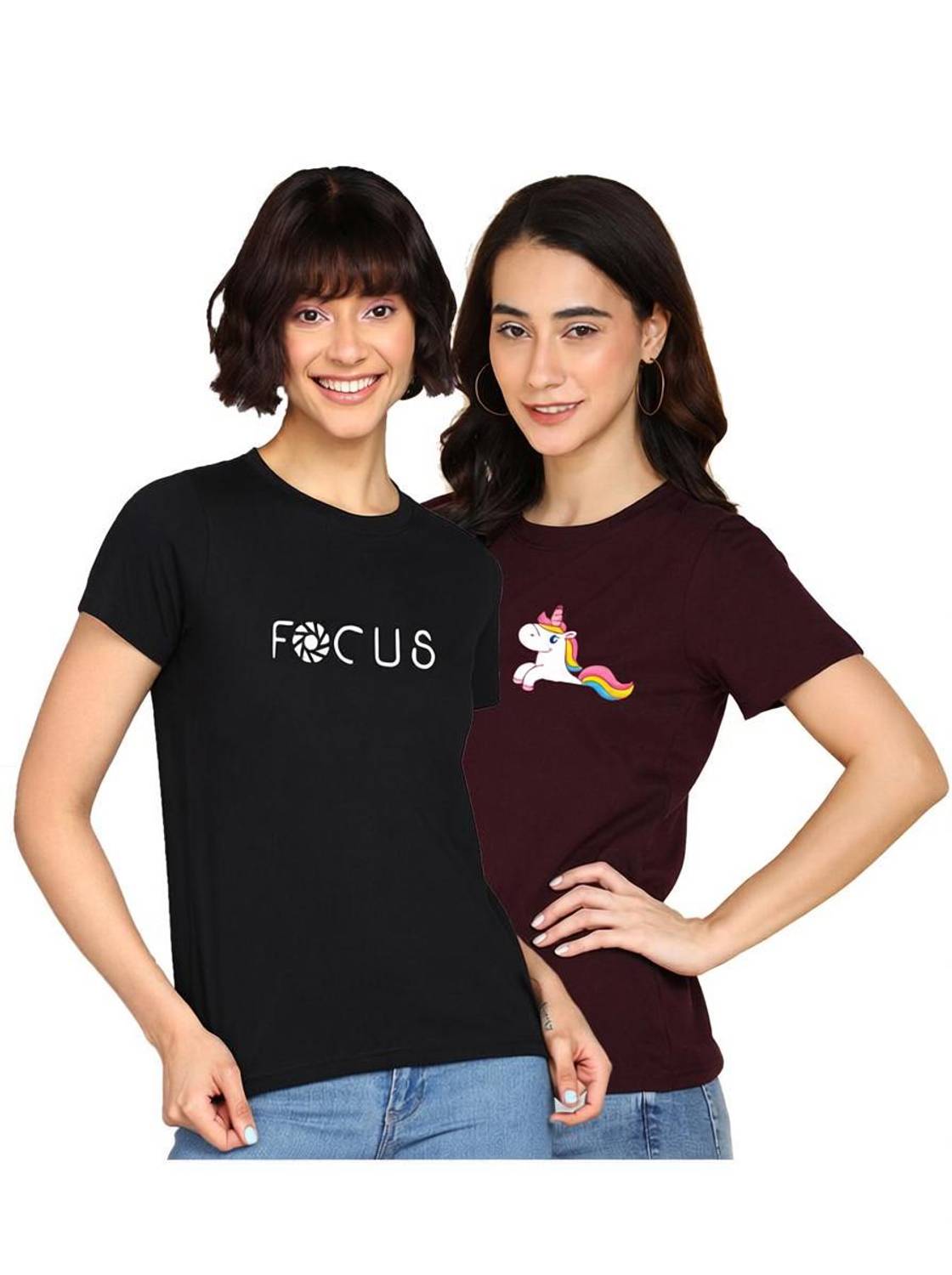 Adyavastram Typography Women Round Neck Multicolor T-Shirt