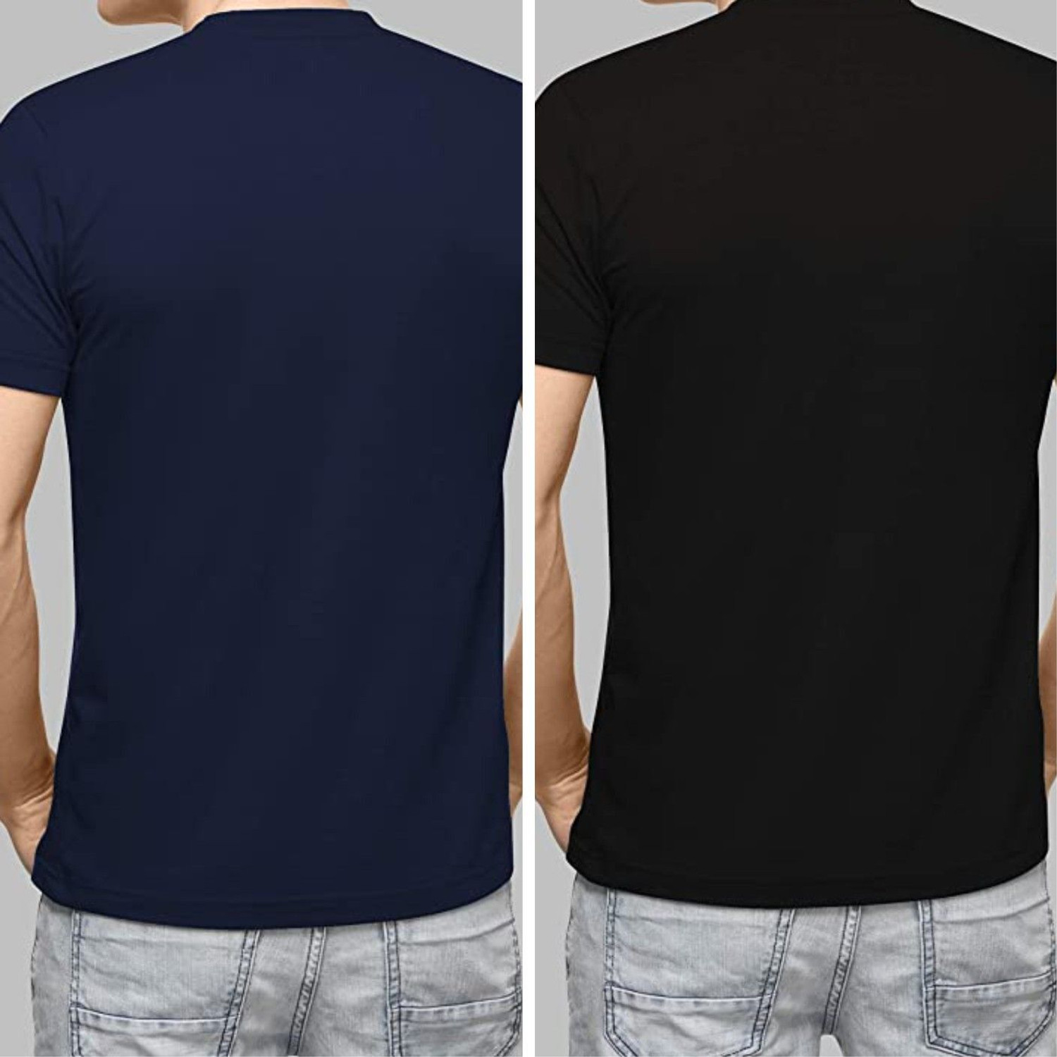 Image of Farlucci Solid Men Round Neck Multicolor T-Shirt
