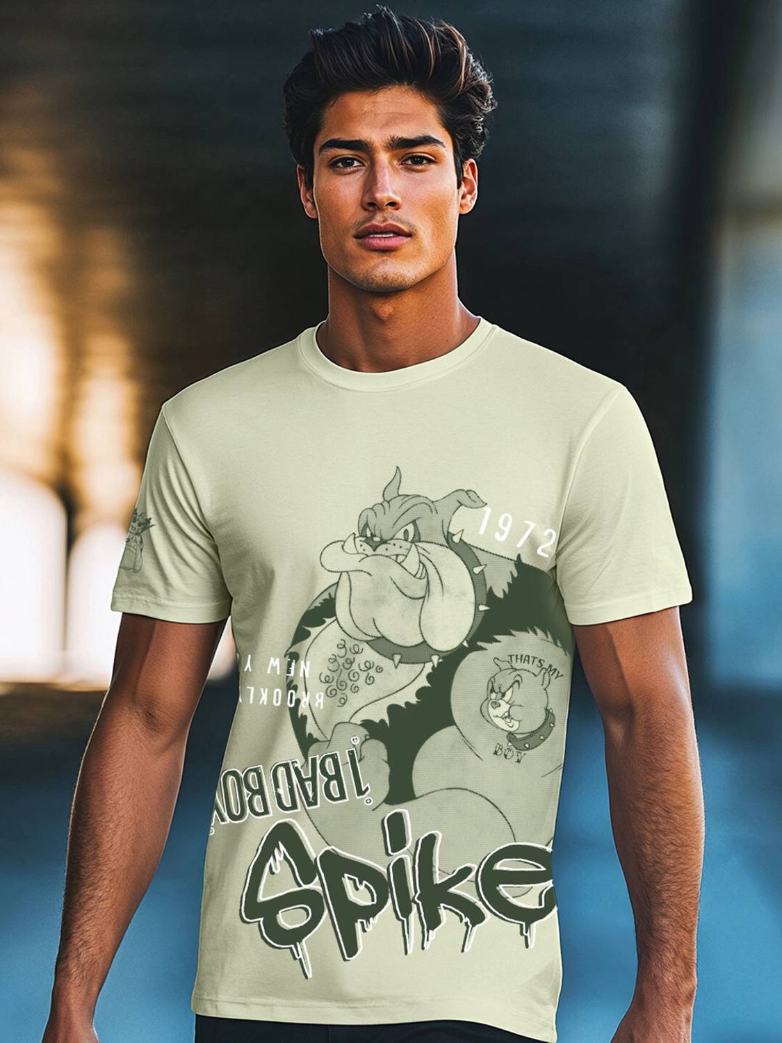 BEWAKOOF Graphic Print Men Round Neck Green T-Shirt