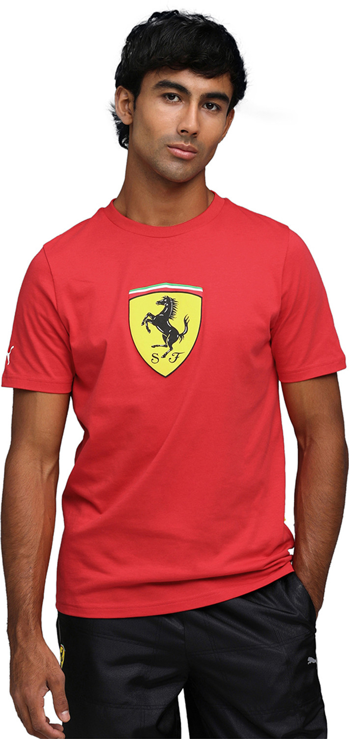 Image of PUMA Printed Men Round Neck Red T-Shirt