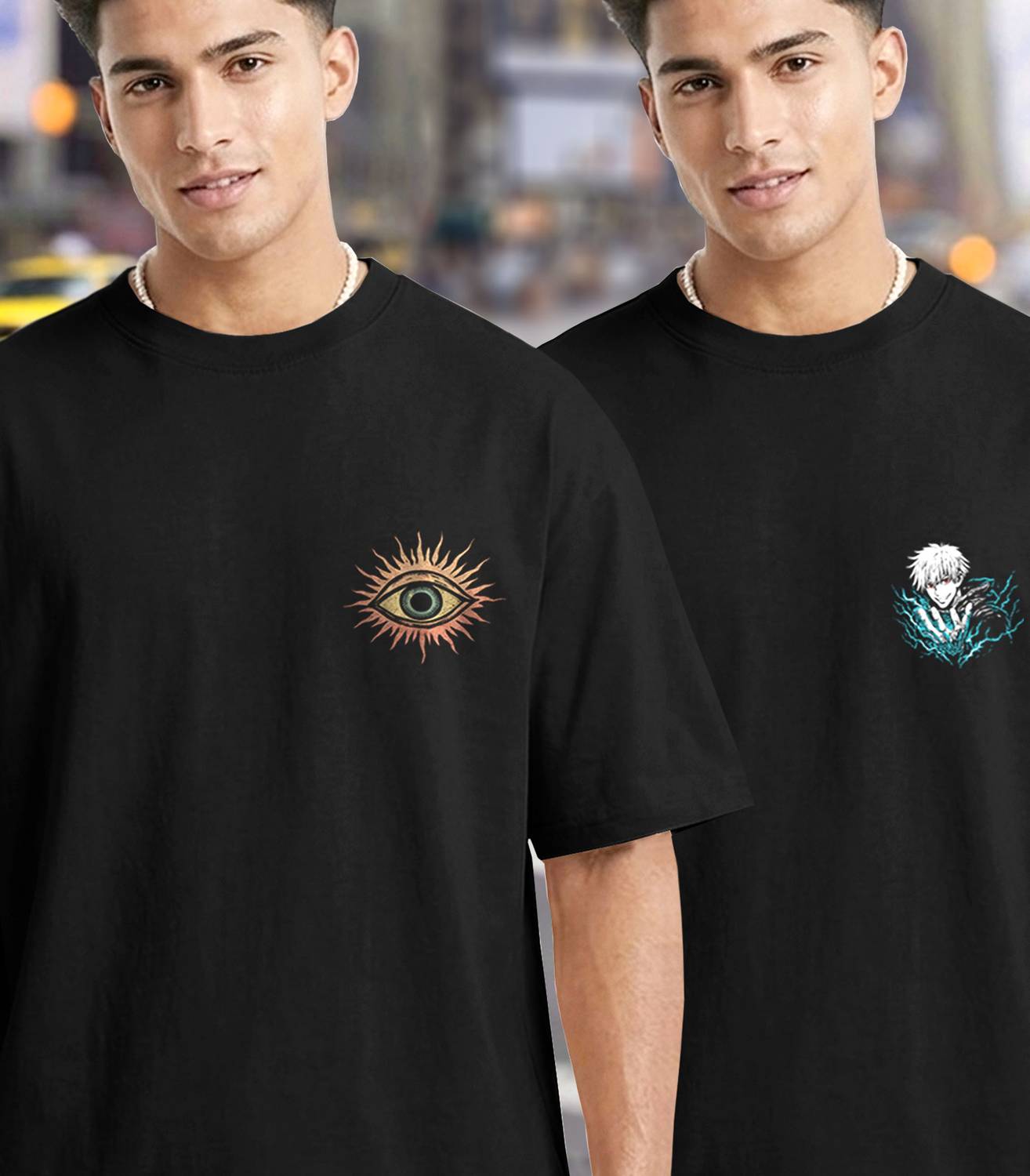 Viktor Black Printed Men Round Neck T-Shirt Pack of 2 - Image 4