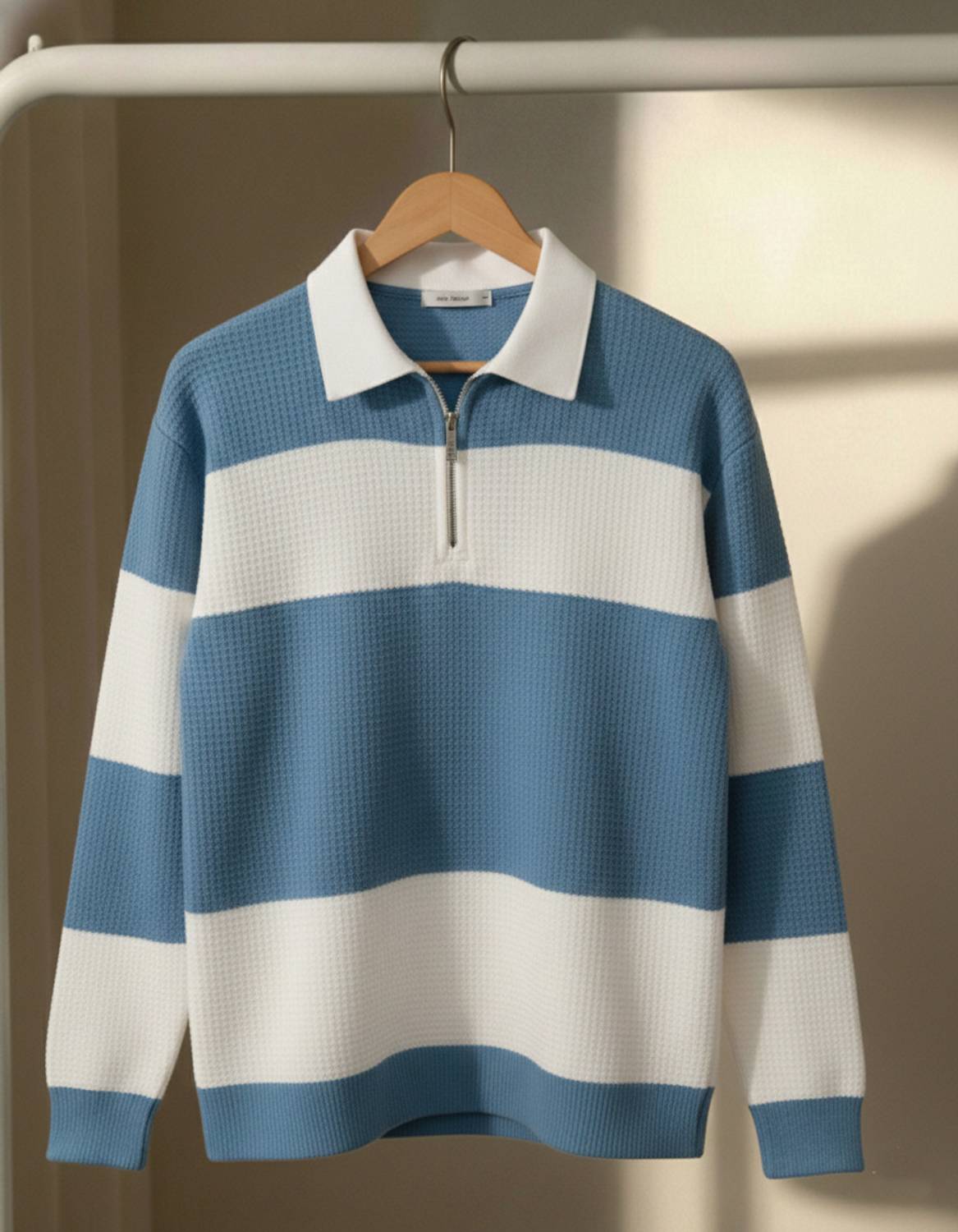 Try Men Light Blue Polo Neck T-Shirt - Image 1