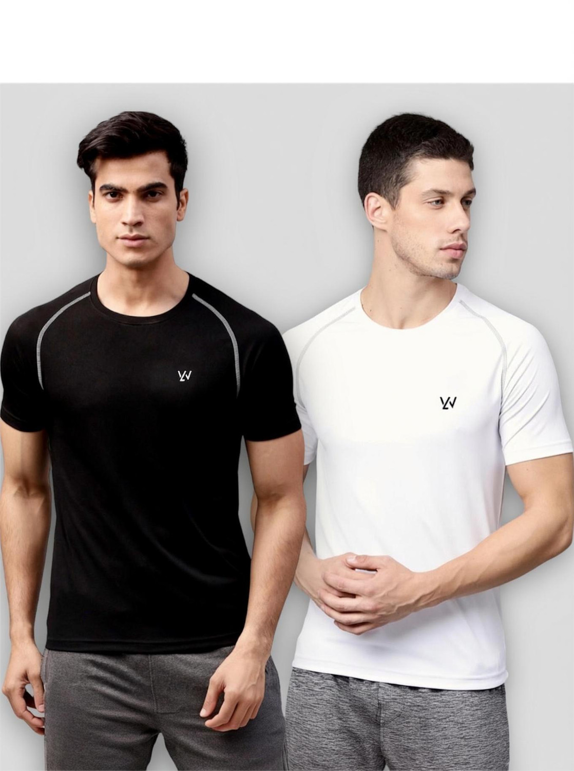 Image of Le Werks Printed Men Round Neck Black, White T-Shirt