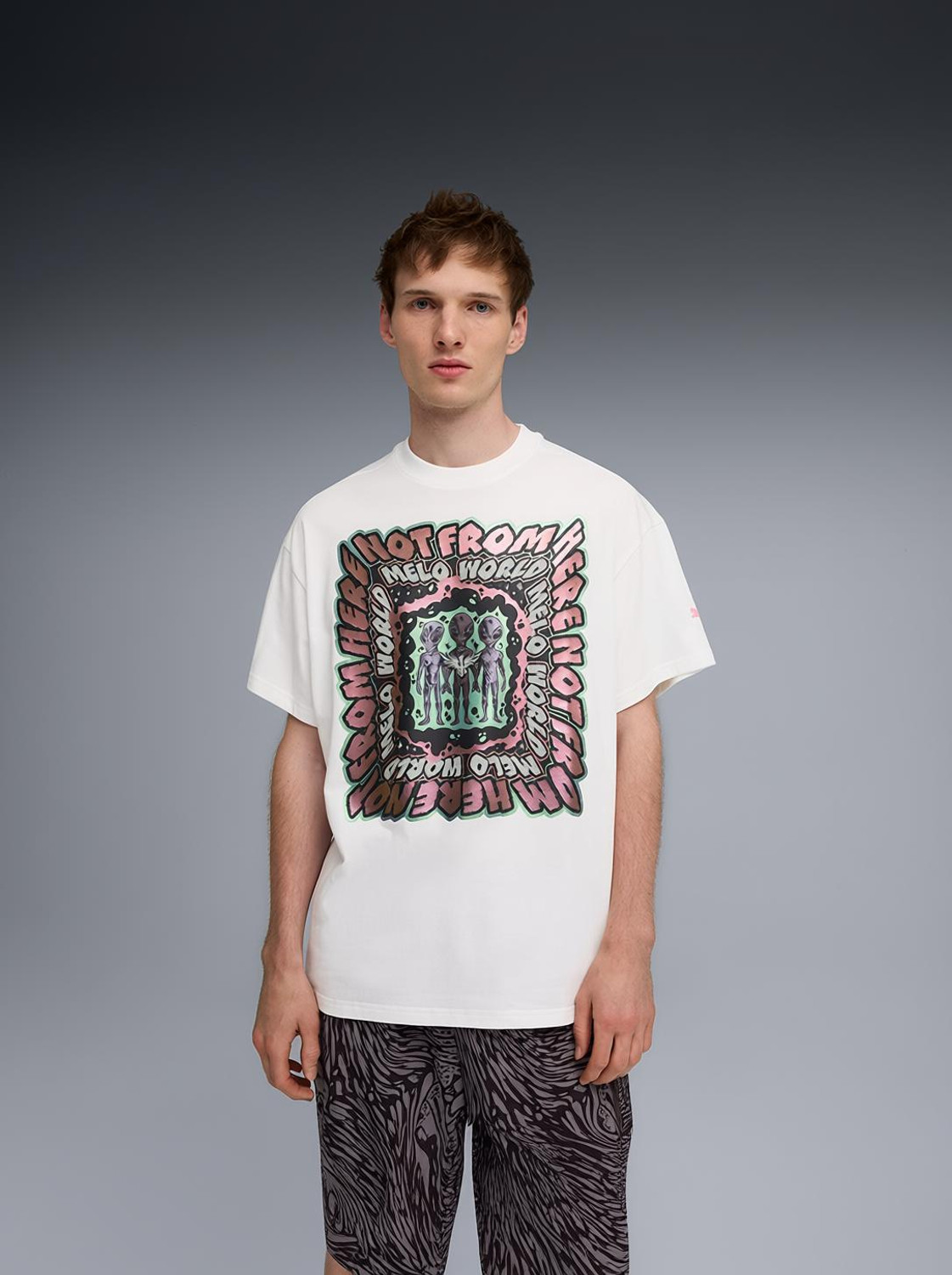 PUMA Printed Men Crew Neck White T-Shirt