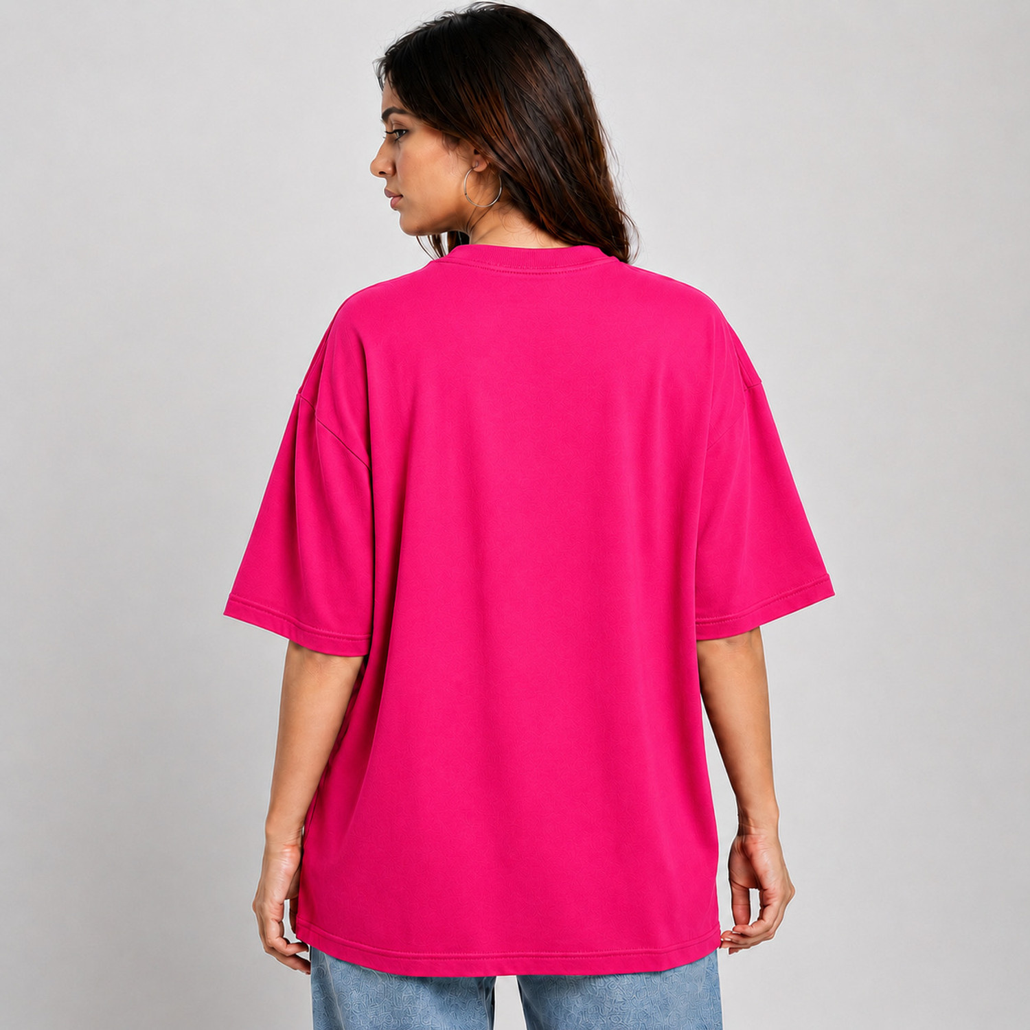 Image of TRU NORTH Women Graphic Print Round Neck Cotton Blend Pink T-Shirt