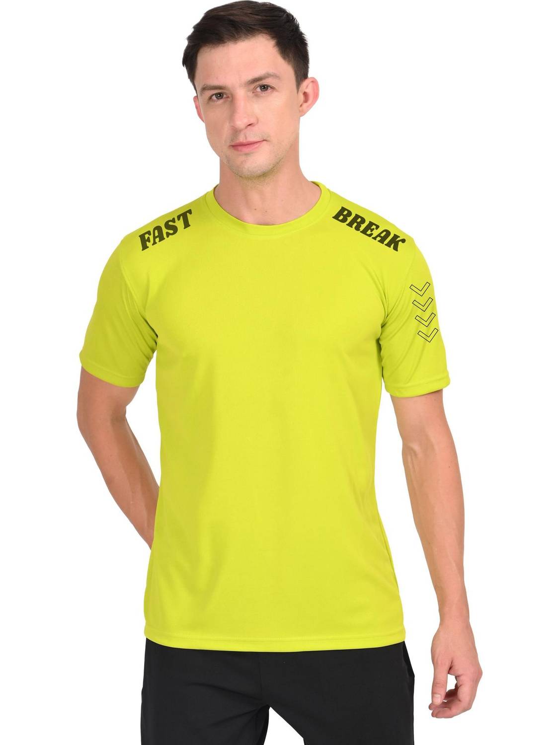 3colors Solid Men Round Neck Green T-Shirt