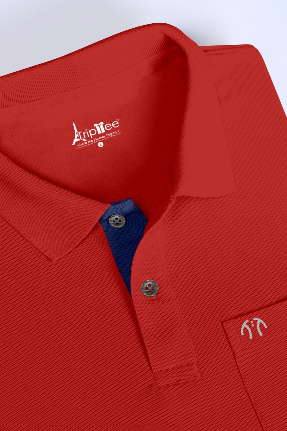Image of Triptee Solid Men Polo Neck Red T-Shirt