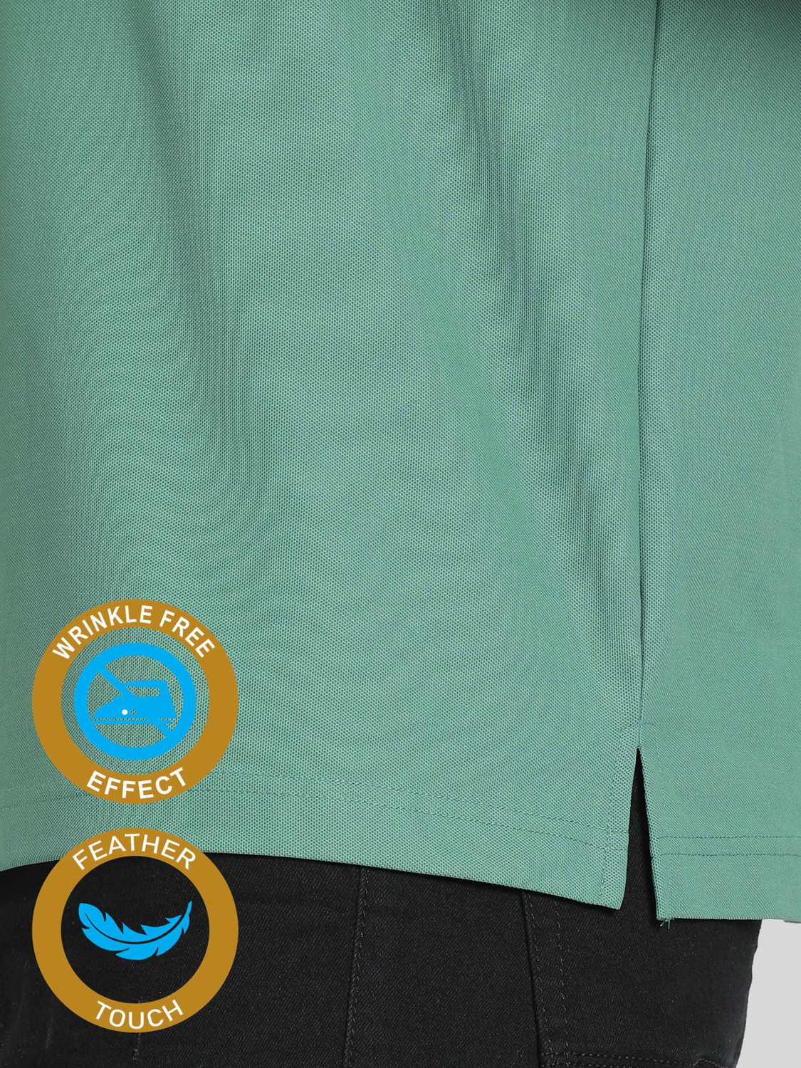 Image of Stellers Solid Men Polo Neck Light Green T-Shirt