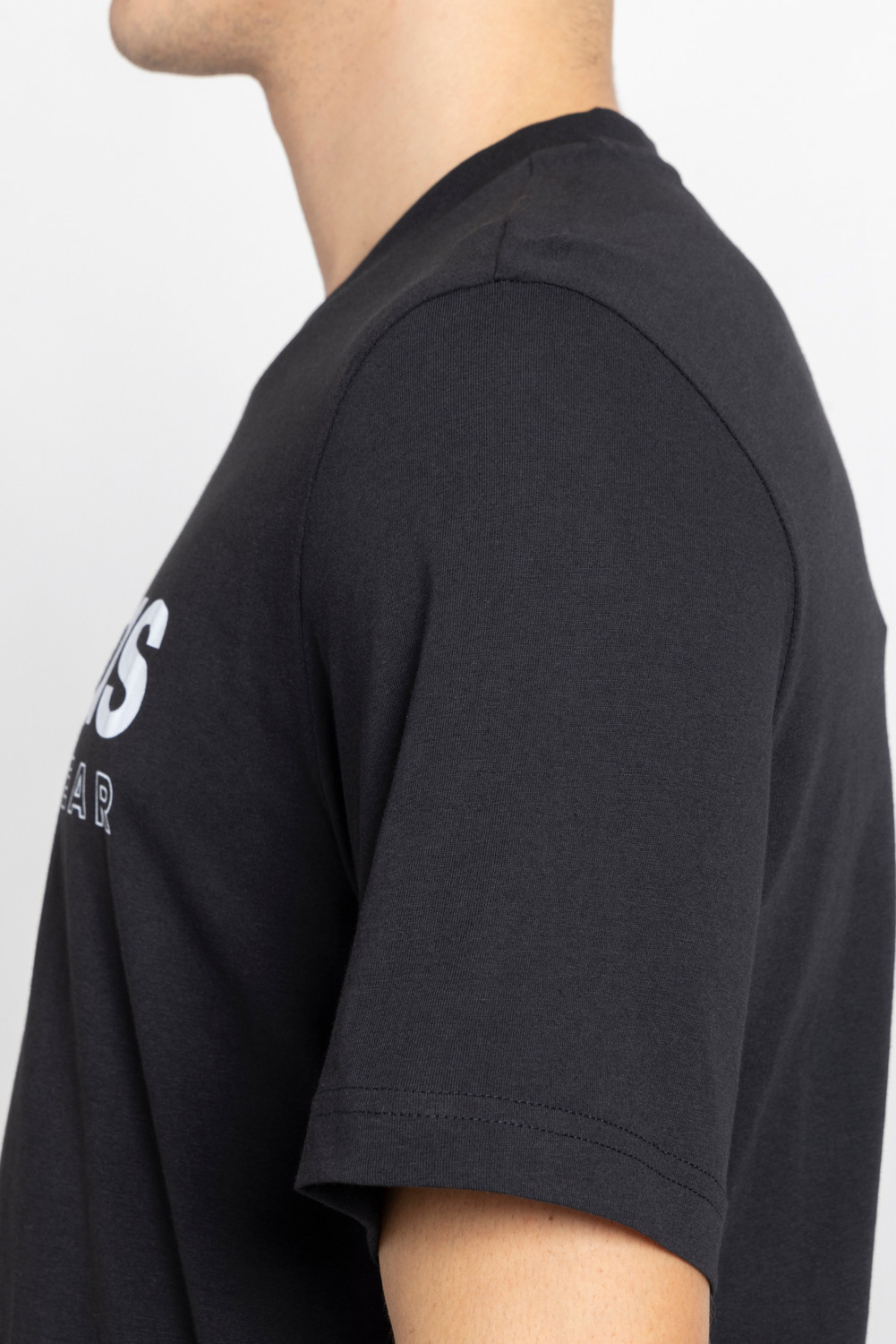 Image of ADIDAS Printed Men Round Neck Black T-Shirt