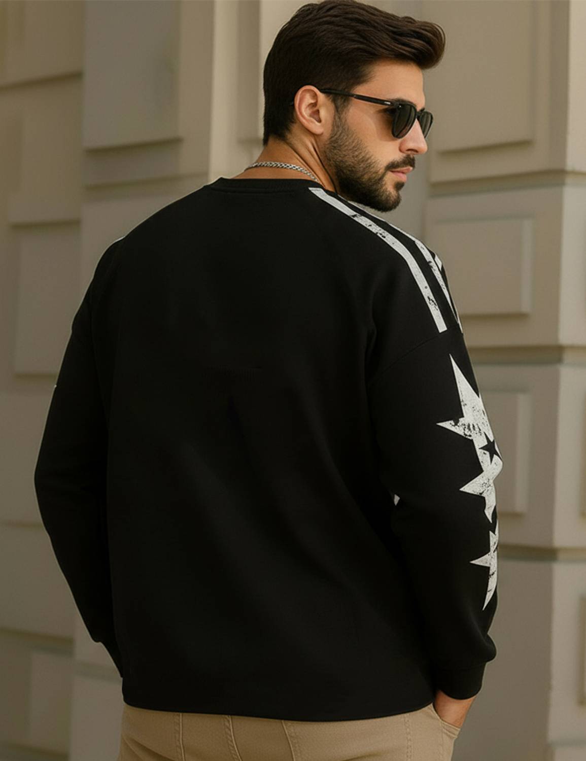 Force Men Black Round Neck Printed T-Shirt - Image 2