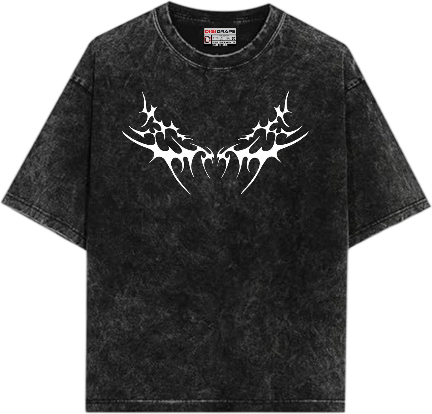 DIGI DRAPE Black Graphic Print Men Round Neck T-Shirt - Image 4