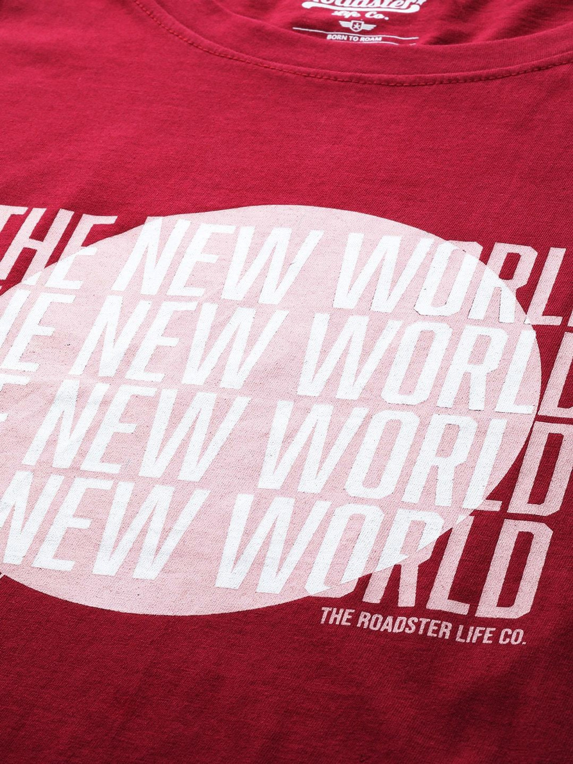 Image of Roadster Printed Women Round Neck Red T-Shirt