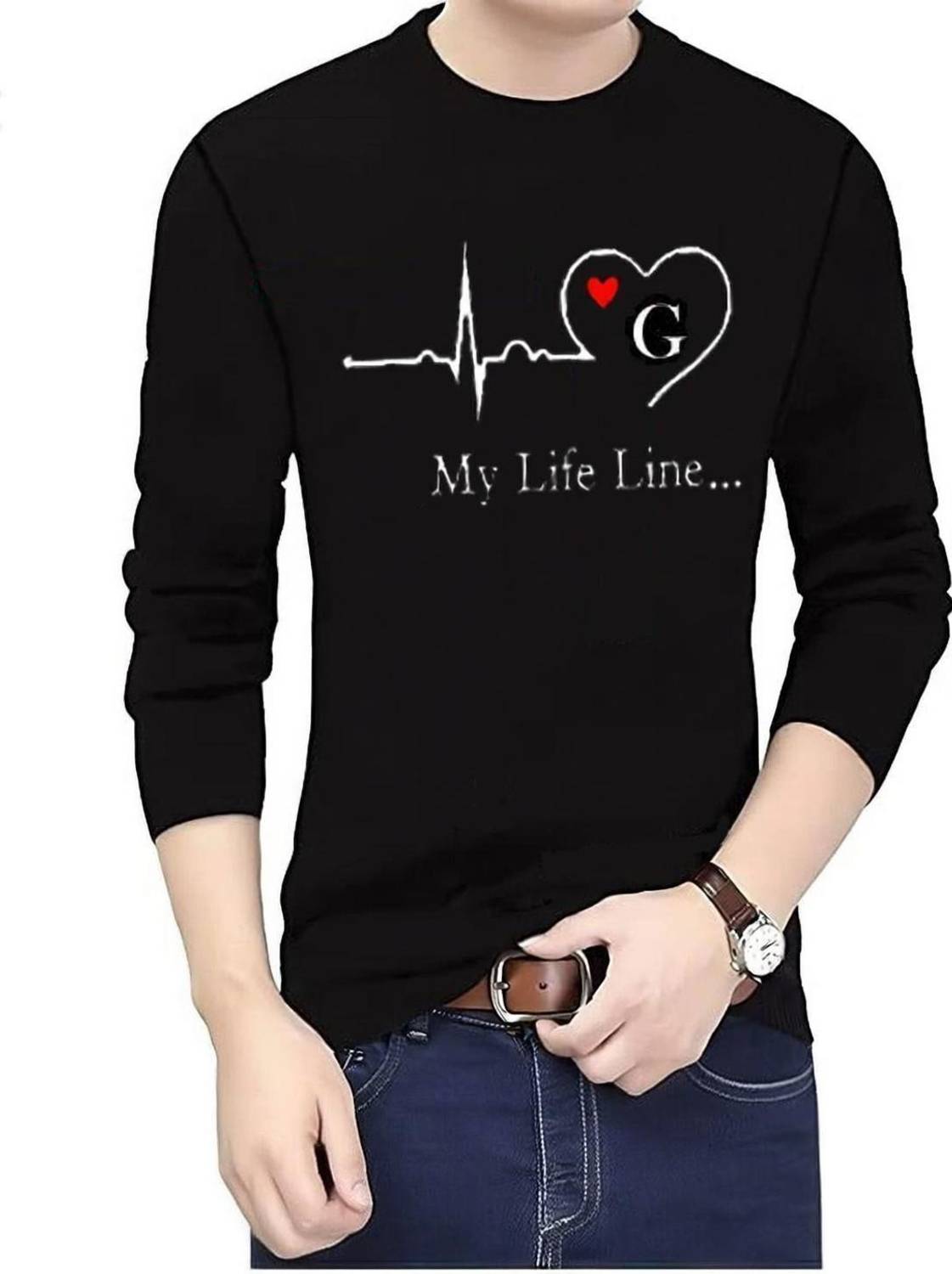 AFCollection Printed, Typography Men Round Neck Black T-Shirt
