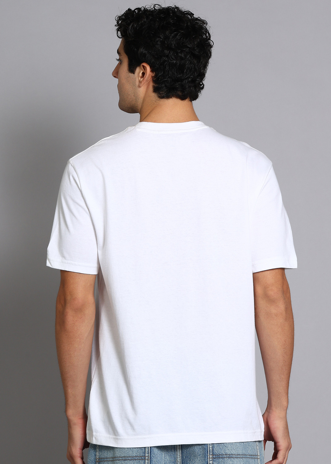 Image of GAP Printed Men Round Neck White T-Shirt