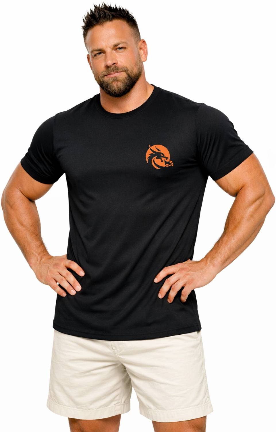 3colors Printed Men Round Neck Black T-Shirt