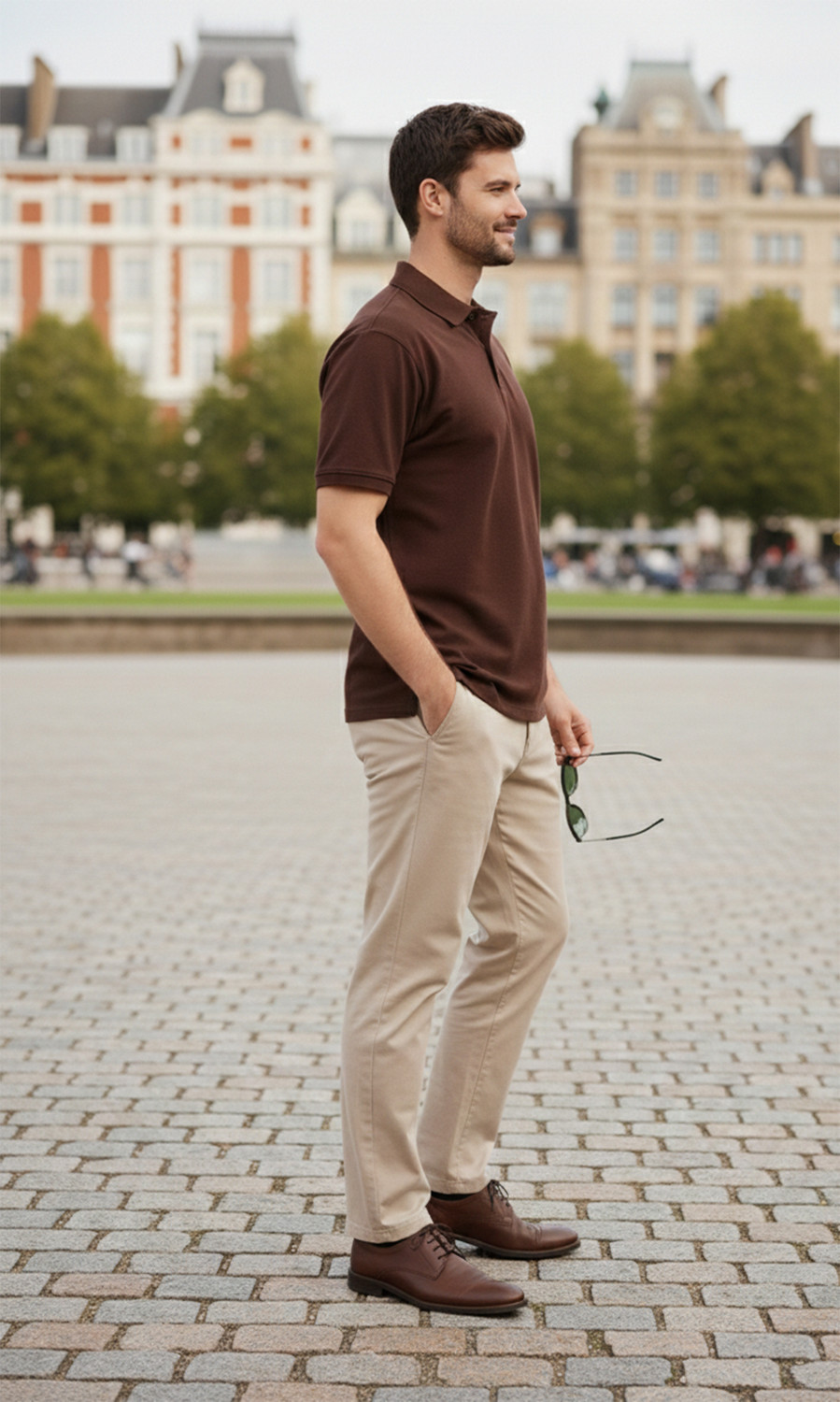 Image of Mast & Harbour Solid Men Polo Neck Brown T-Shirt