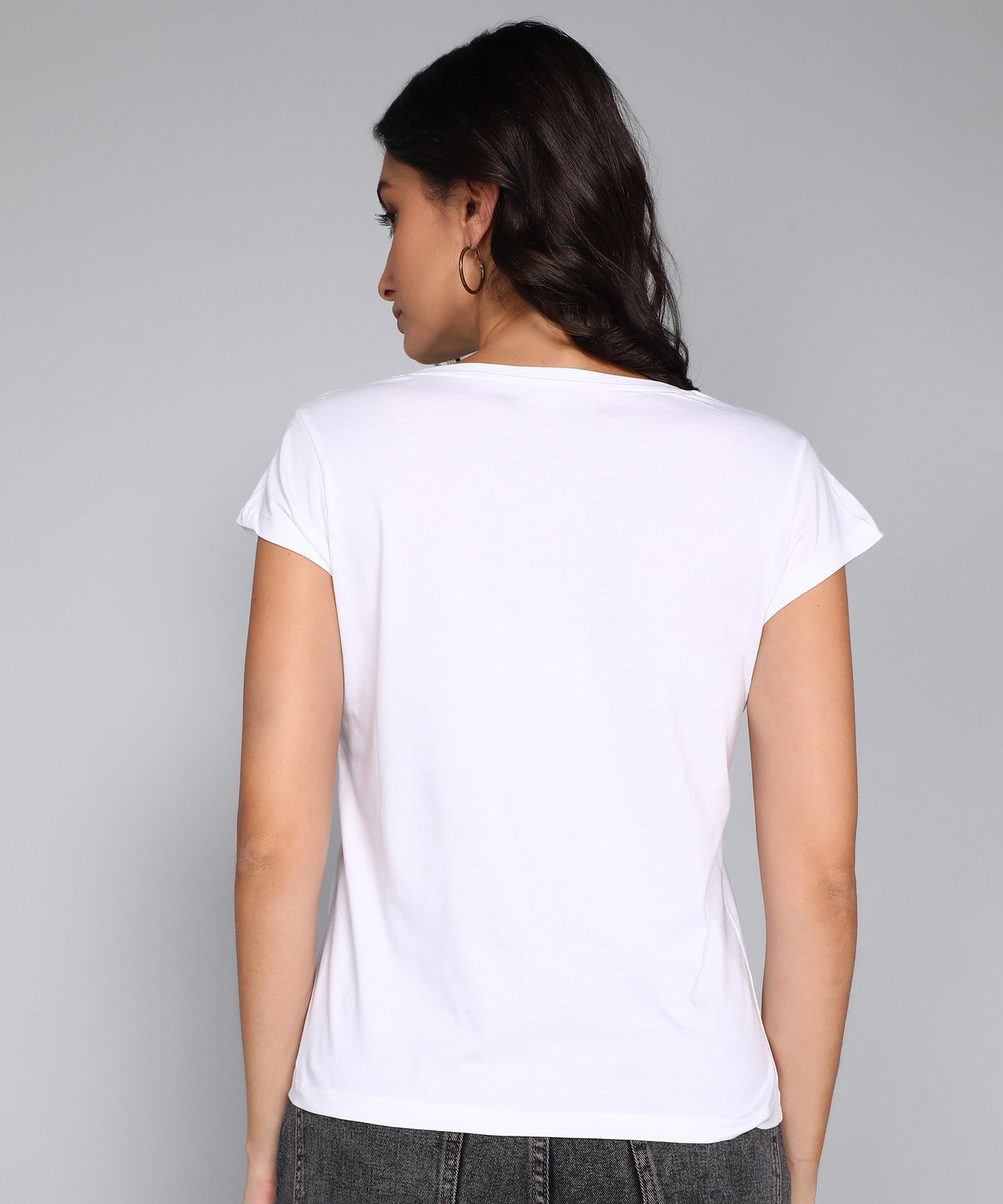 Image of METRONAUT Printed Women Crew Neck White T-Shirt