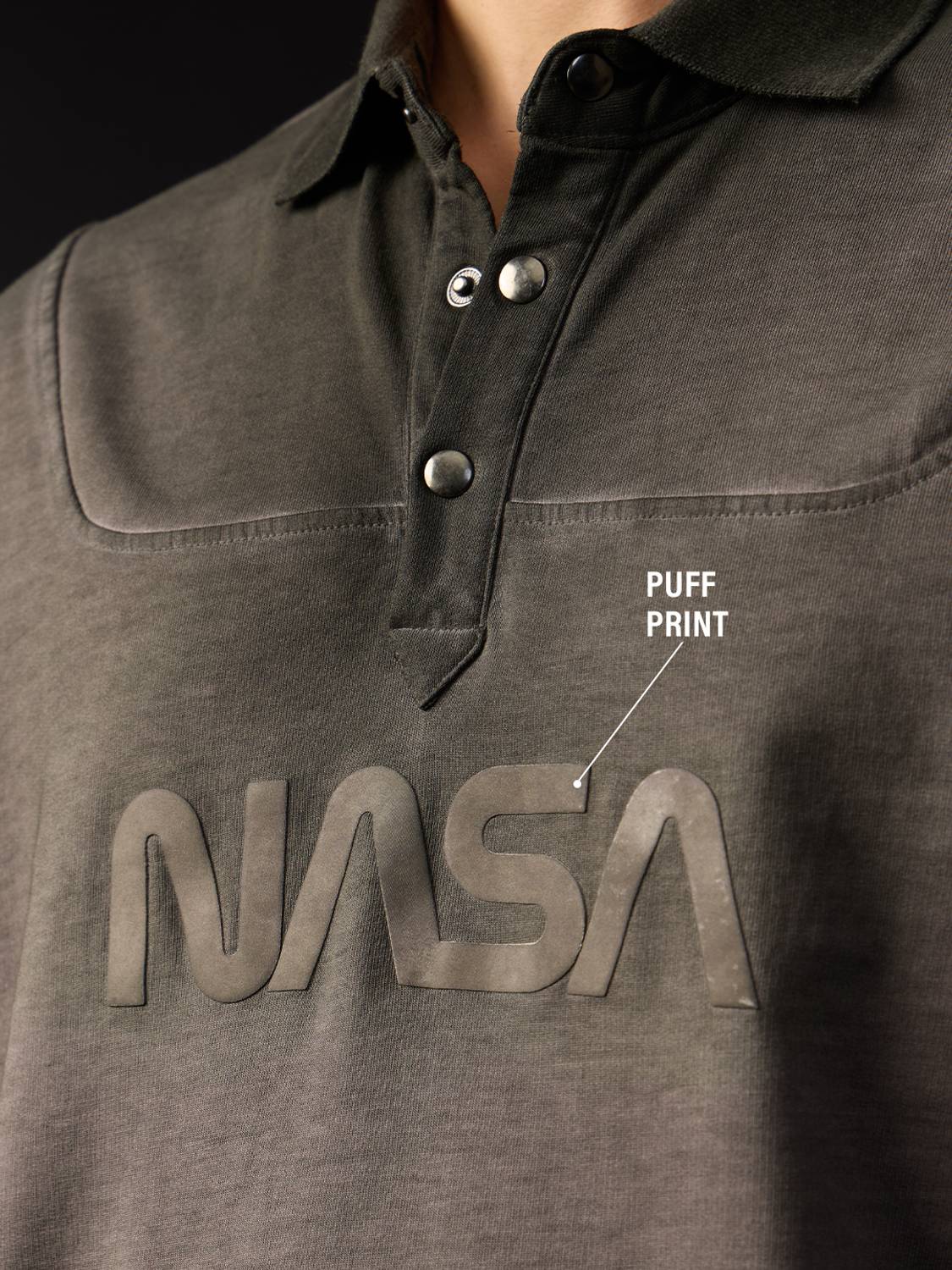 The Souled Store Men's Grey Polo Neck T-Shirt - Image 2