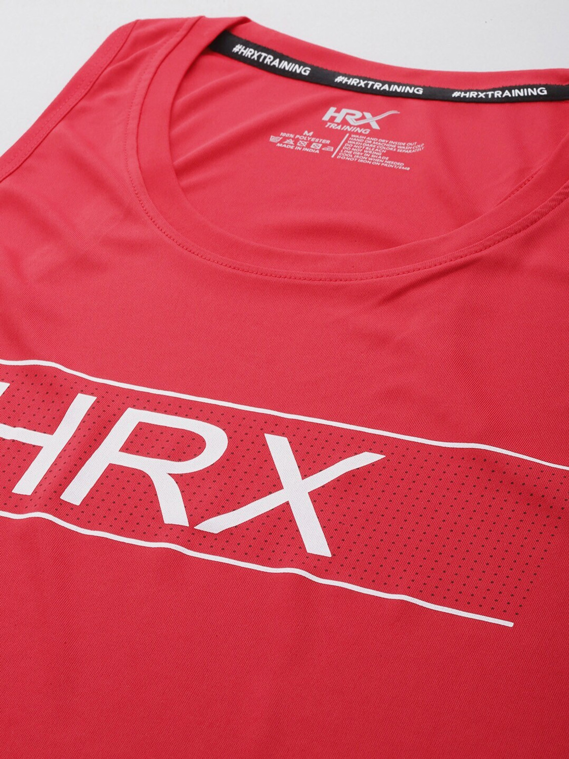 Image of HRX by Hrithik Roshan Printed Men Round Neck Red T-Shirt