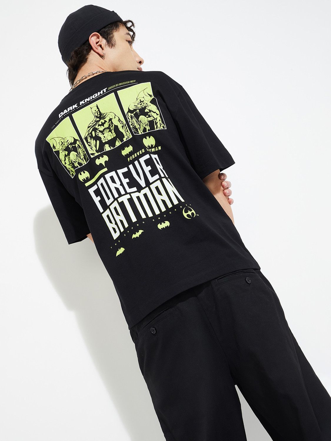 Image of MAX Printed Men Round Neck Black T-Shirt