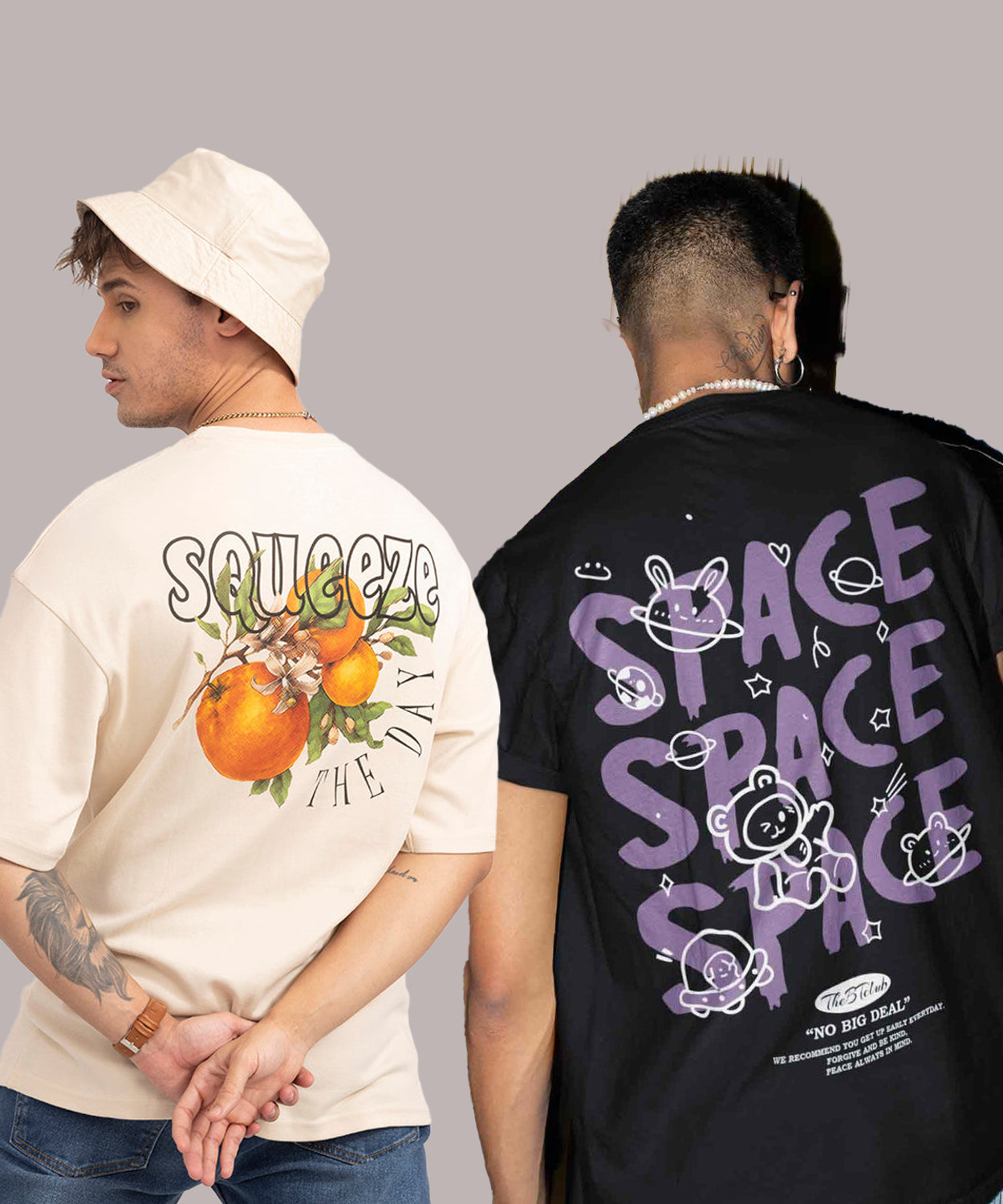 Image of HELL BOUND Typography Men Round Neck Multicolor T-Shirt