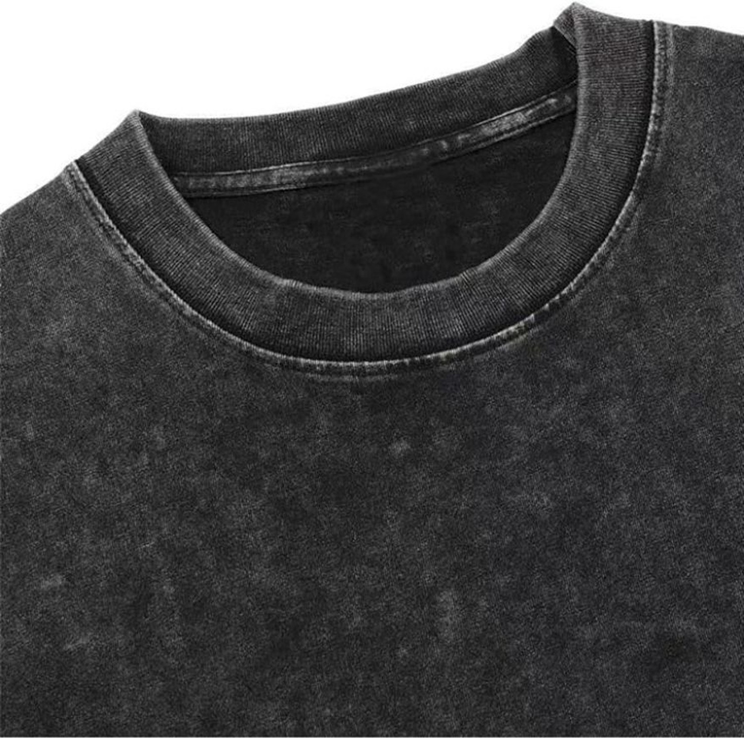 Image of SOUL KNITS Washed /Ombre Men Round Neck Black T-Shirt