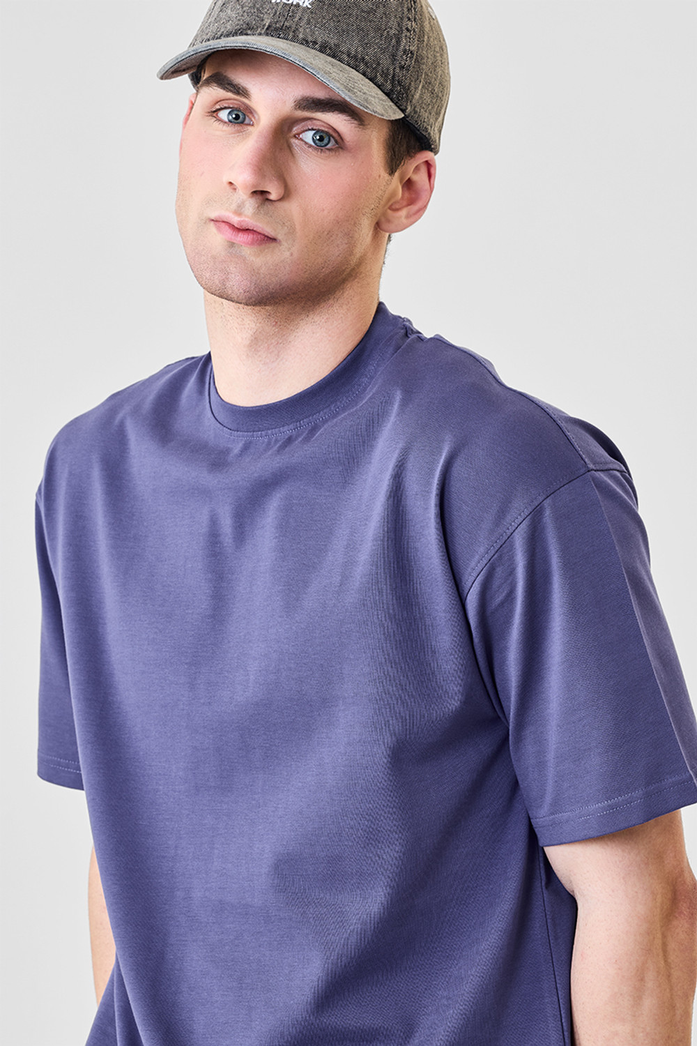 Image of Snitch Solid Men Crew Neck Light Blue T-Shirt