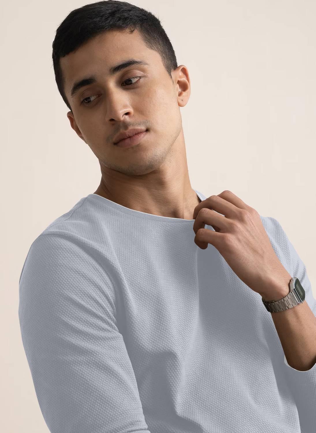 METRONAUT Men's Grey Round Neck T-Shirt - Image 4