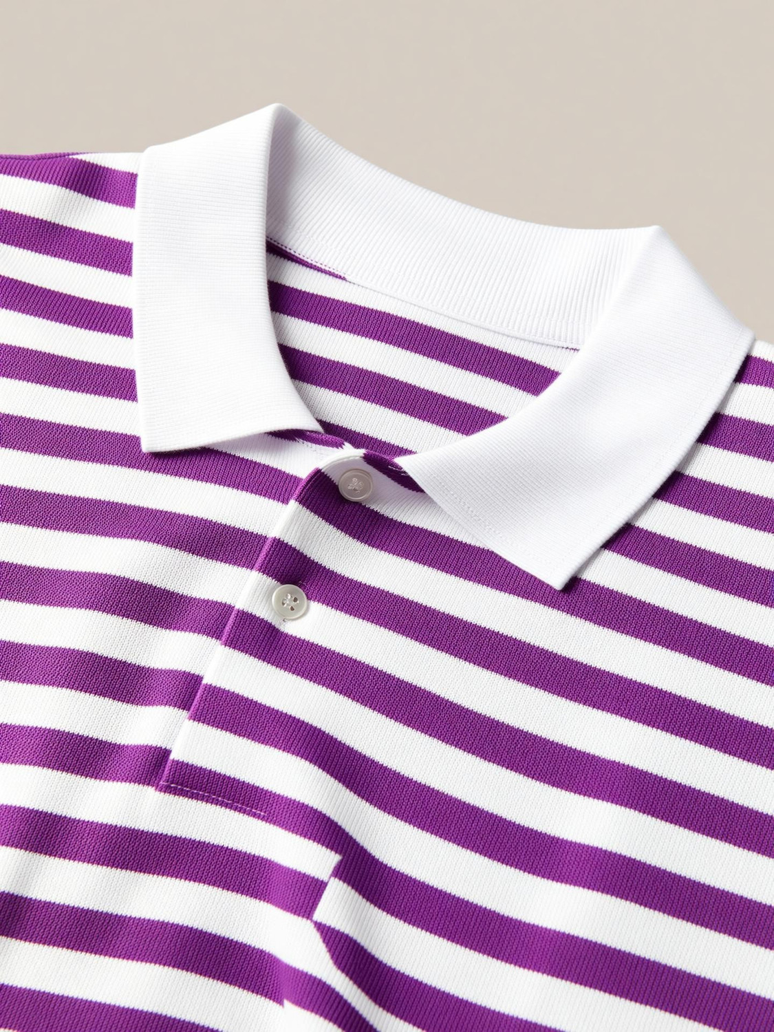 Image of YOUNICK Striped Men Polo Neck Purple, White T-Shirt
