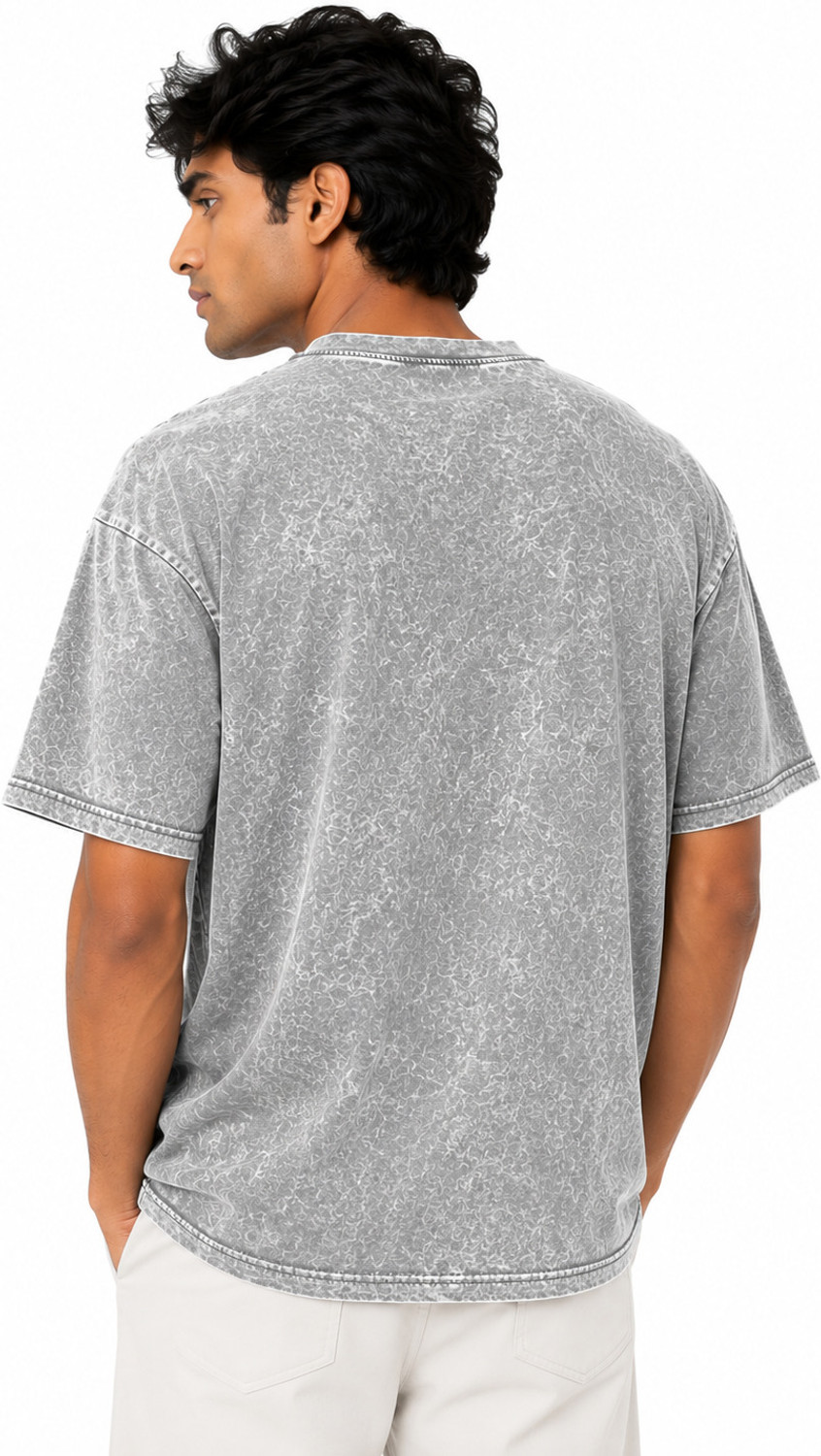 Image of arctale Printed Men Crew Neck Grey T-Shirt