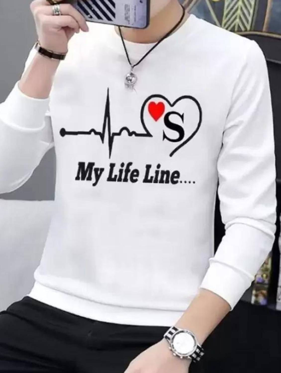 ALIVE Printed, Typography Men Round Neck White T-Shirt