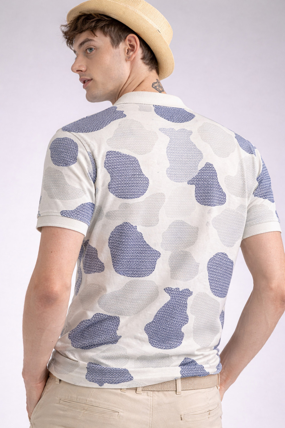 Image of CELLUX Abstract Men Polo Neck Multicolor T-Shirt
