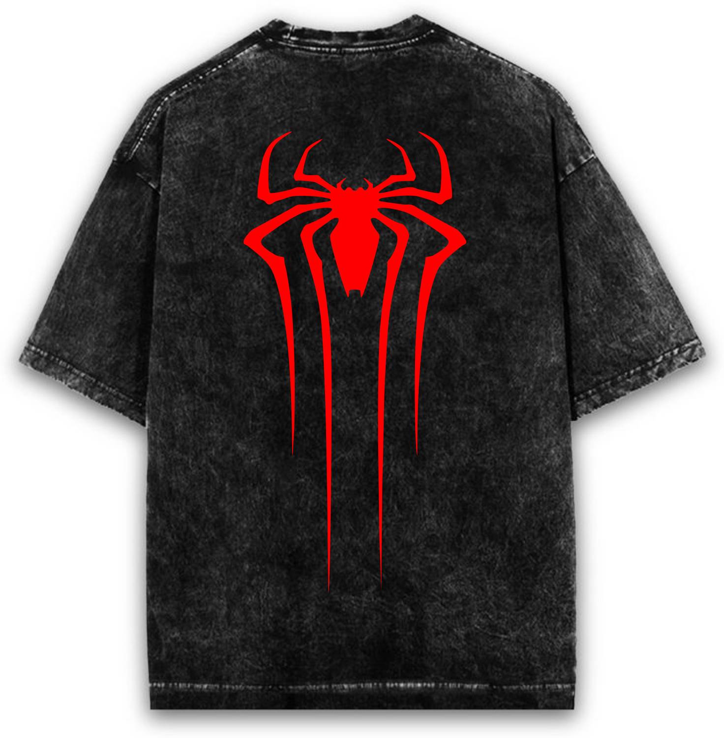 DIGI DRAPE Superhero Washed Men Round Neck Black T-Shirt