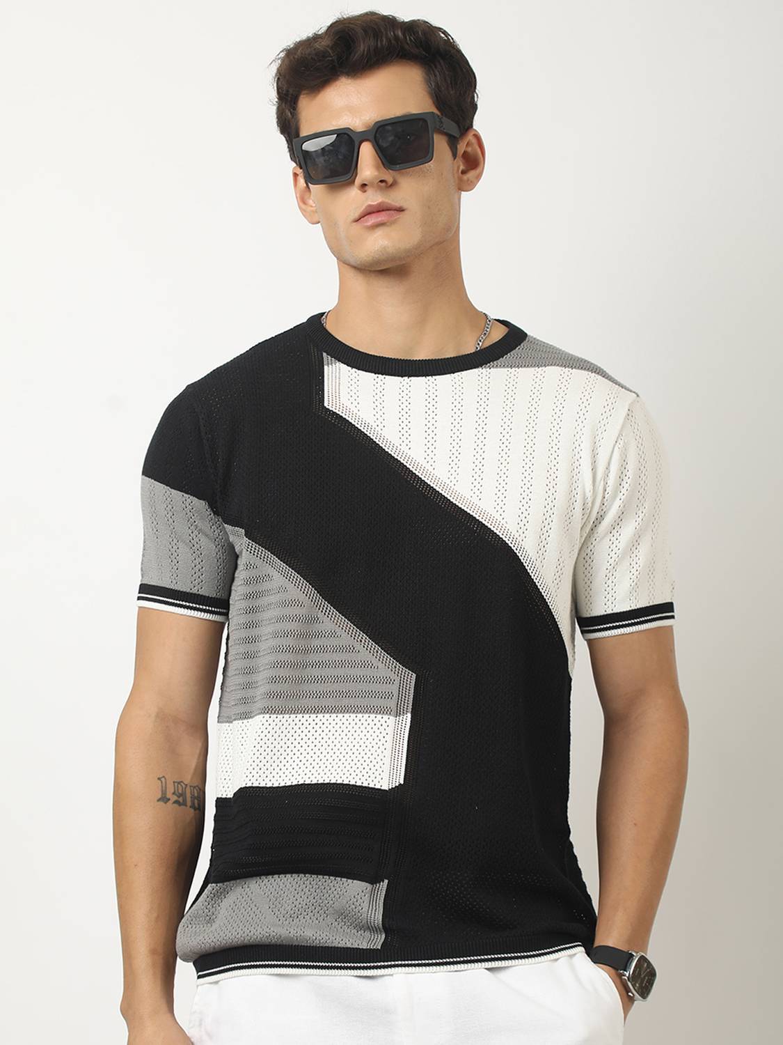 MANIAC Men Round Neck Black T-Shirt - Image 4