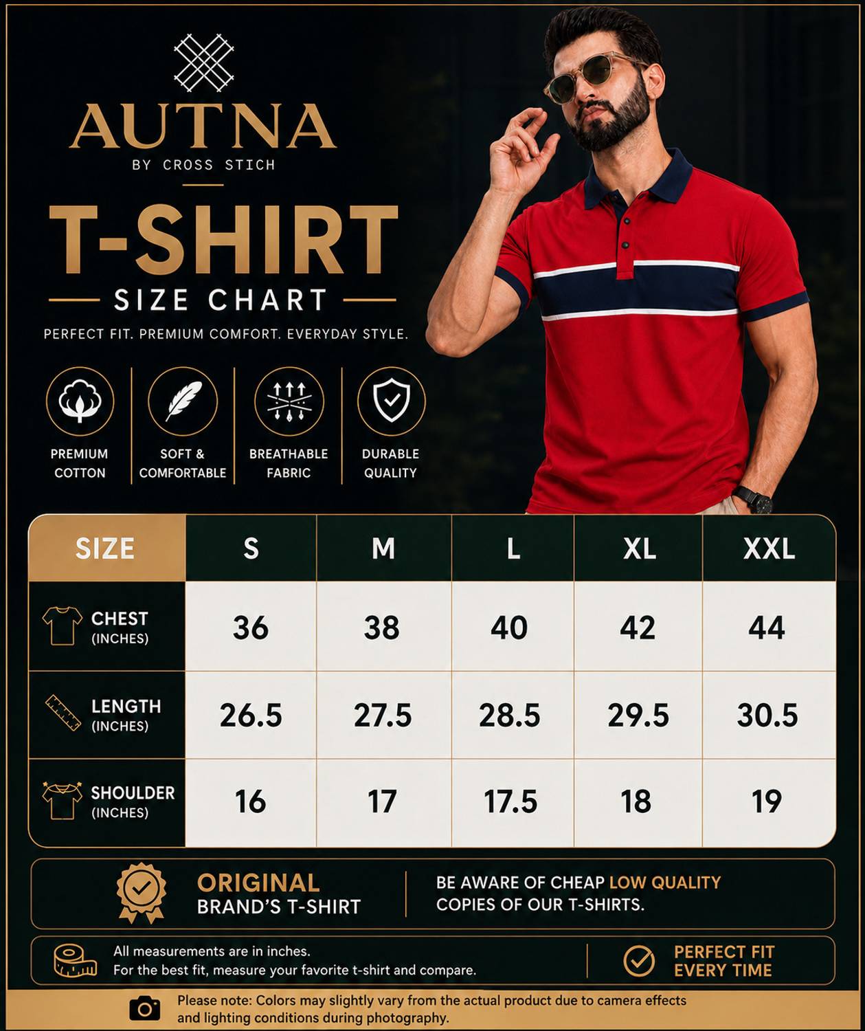 AUTNAA Embroidered Men Polo Neck Dark Green T-Shirt - Image 4