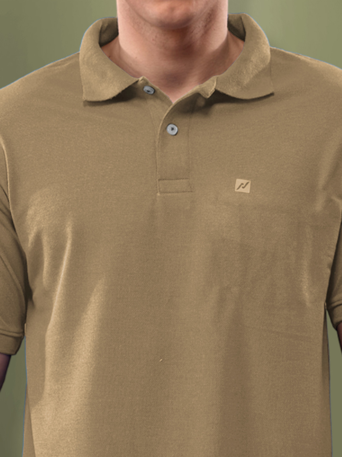Image of Lux Nitro Solid Men Polo Neck Gold T-Shirt