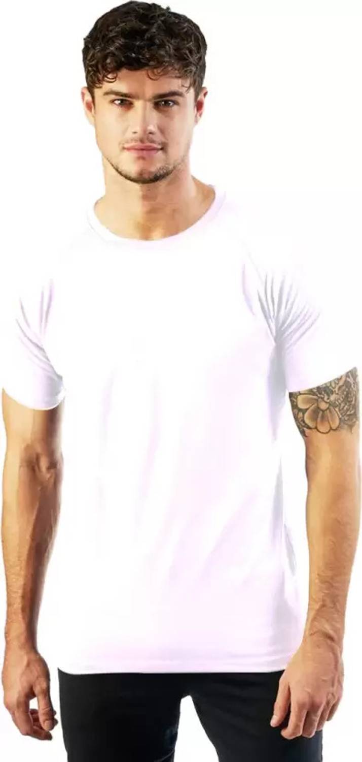 ALPHINE Solid Men Round Neck White T-Shirt