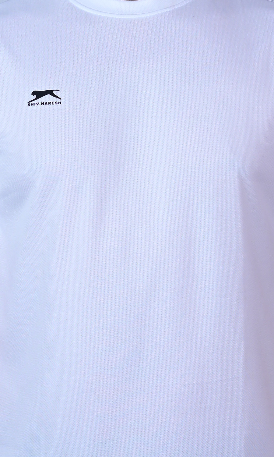 Image of Shiv Naresh Solid Men Round Neck White T-Shirt