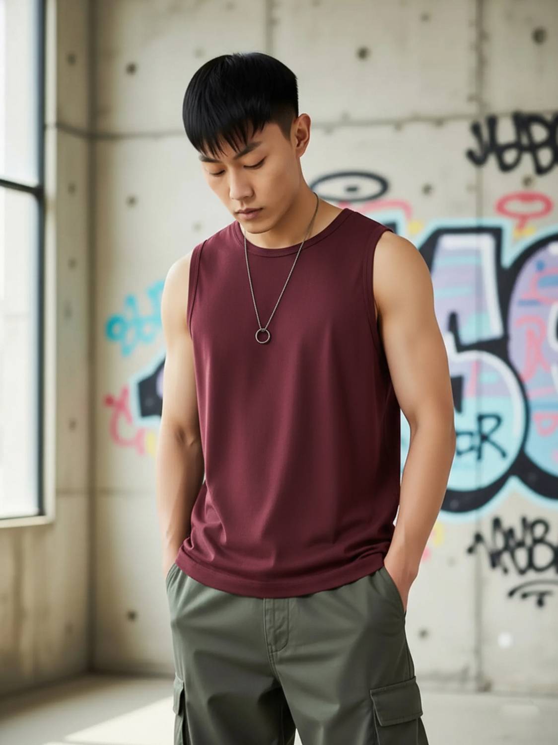 Jangoboy Men Maroon Round Neck T-Shirt - Image 1
