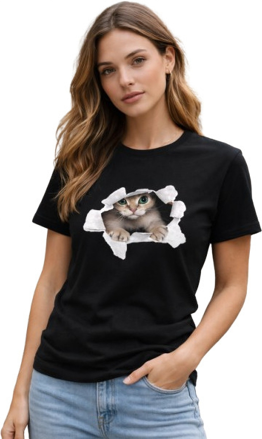 Image of ELBATROSS Graphic Print Men Round Neck Black T-Shirt