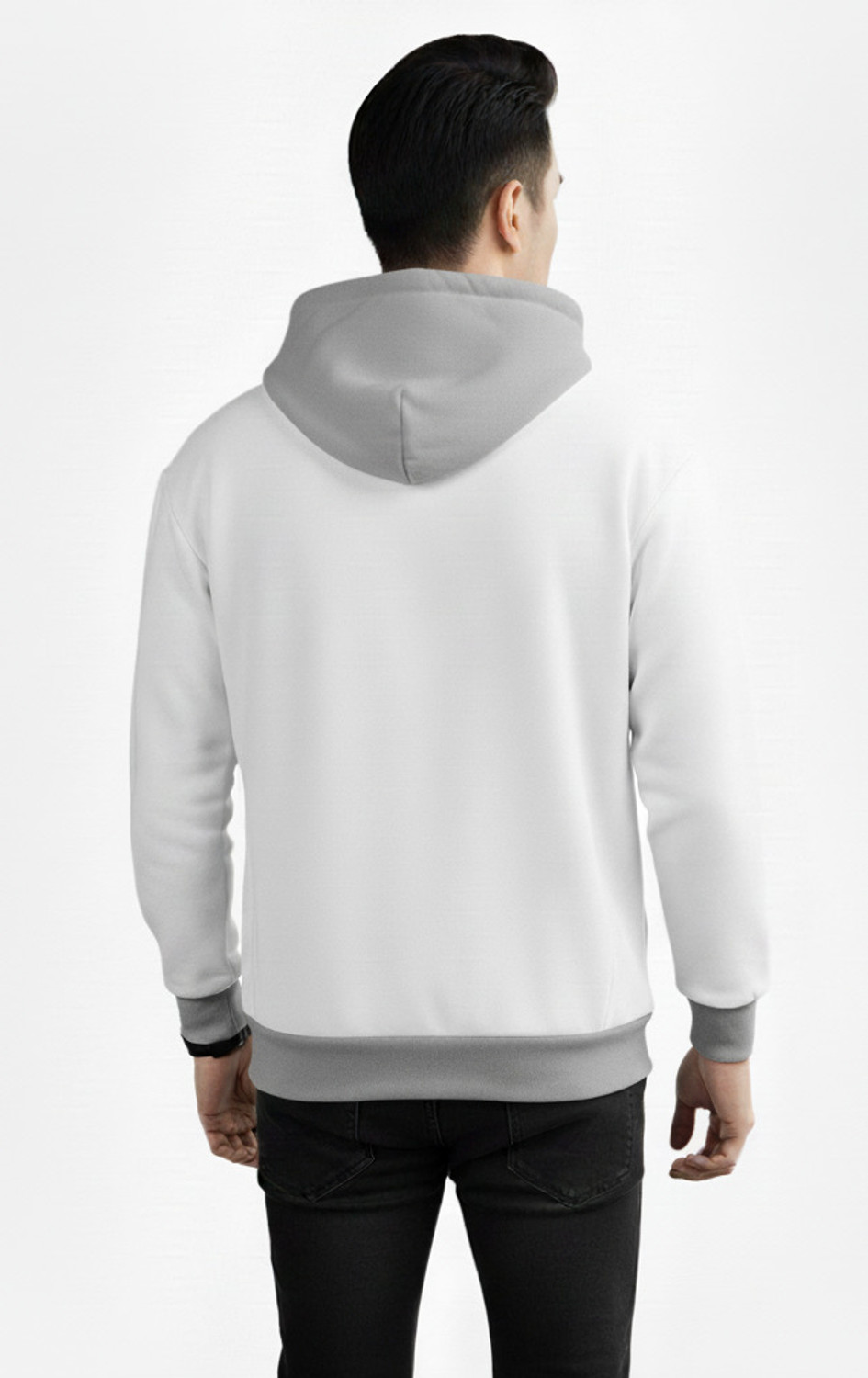 Image of Try This Typography Men Hooded Neck White T-Shirt