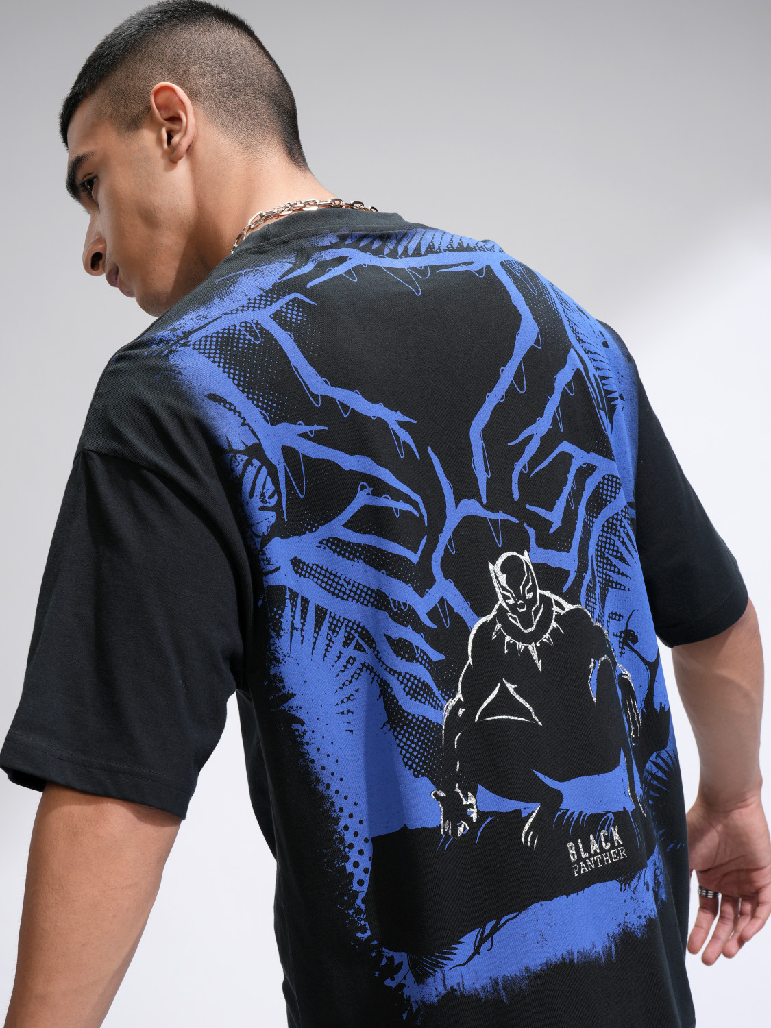 Image of HIGHLANDER Printed Men Round Neck Black T-Shirt