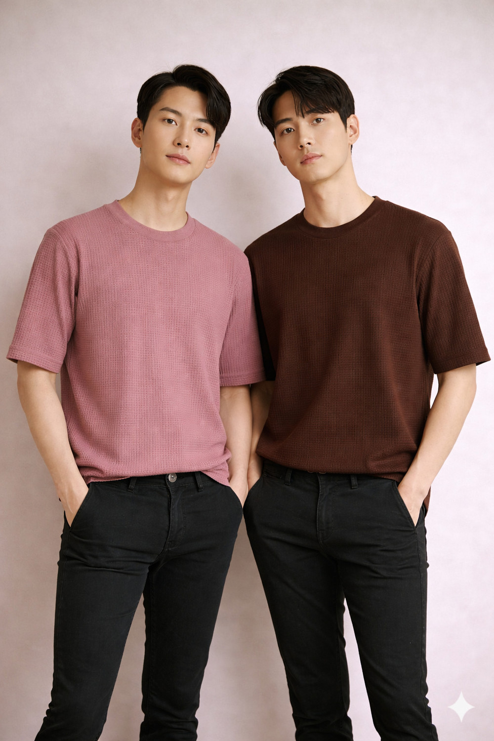Image of Nazma Fashions Solid Men Round Neck Pink, Brown, Beige, Maroon T-Shirt