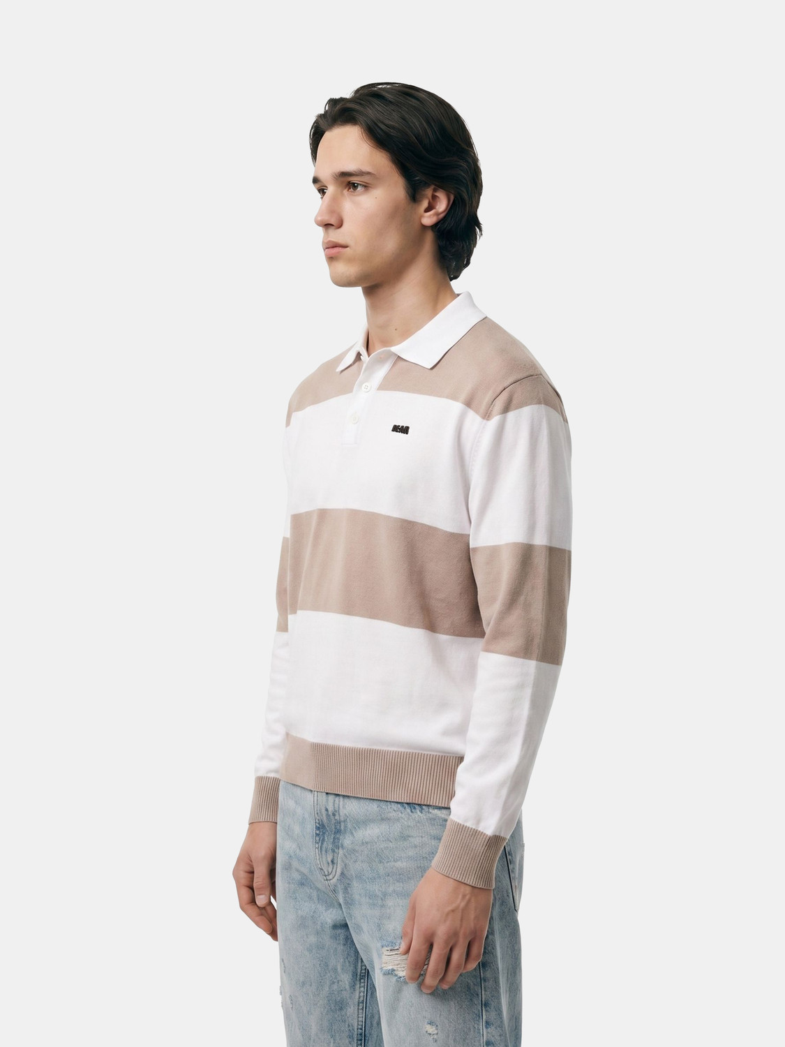 Image of THE BEAR HOUSE Colorblock Men Polo Neck Multicolor T-Shirt