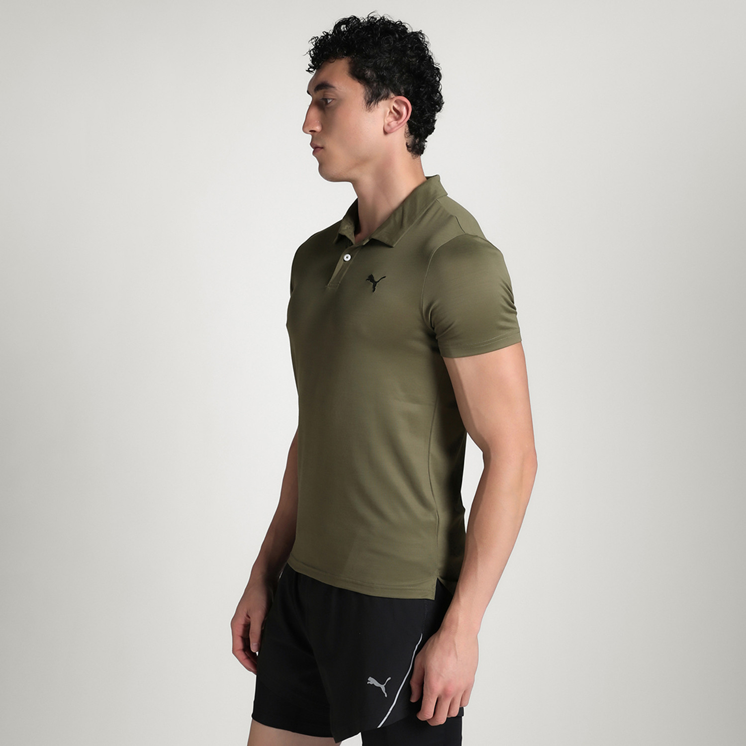 Image of PUMA Solid Men Polo Neck Green T-Shirt