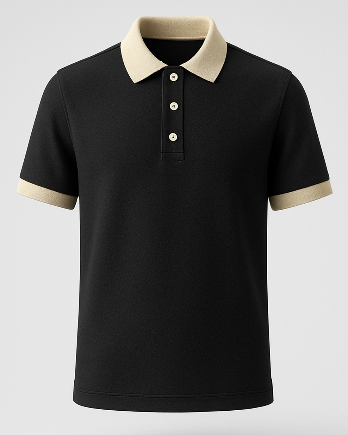 Image of Rikaro Solid Men Polo Neck Black T-Shirt
