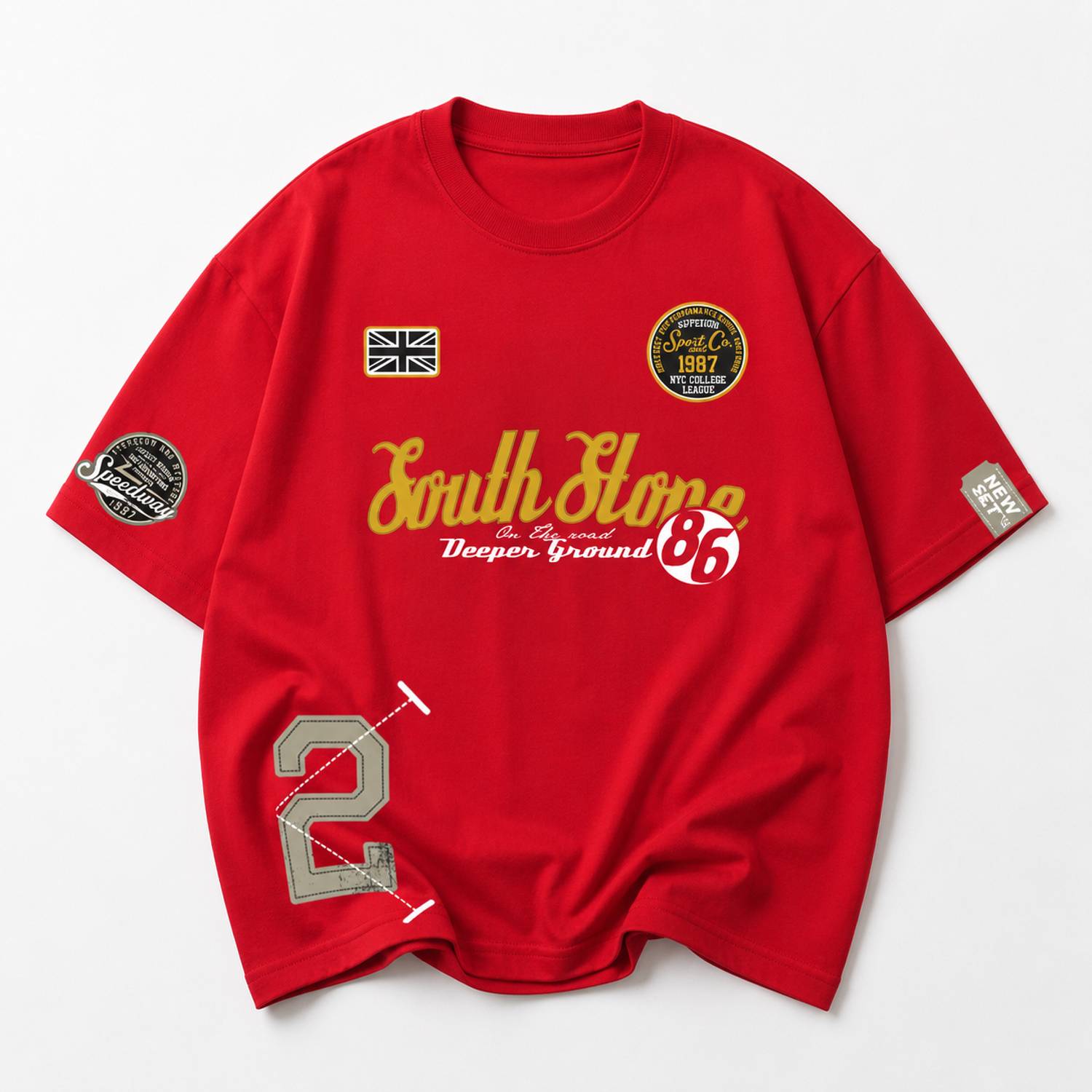 THE S LIVING Printed Men Red T-Shirt - Image 5